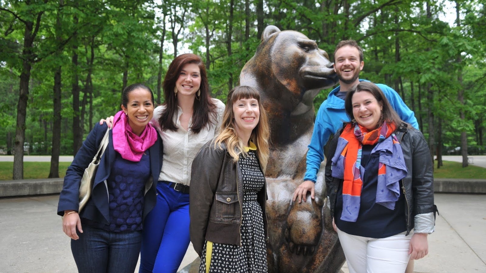 A group of alumni with the Corson Bears