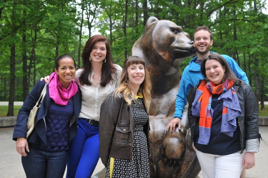 A group of alumni with the Corson Bears