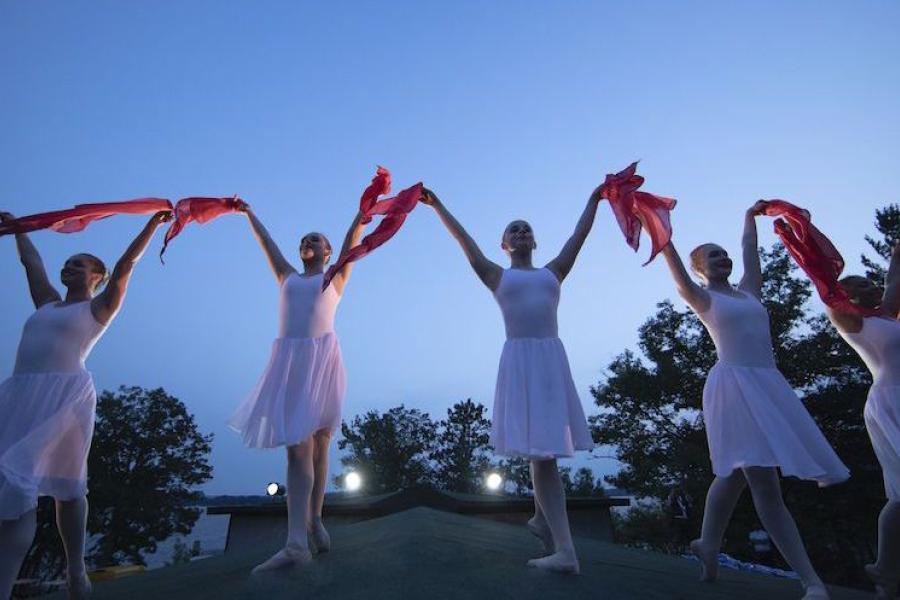 Dancers on the roof of the Interlochen Bowl