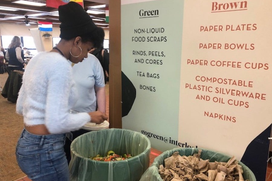 Students compost at Interlochen Center for the Arts