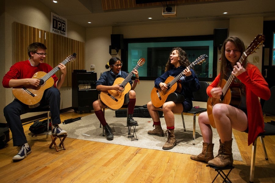 Interlochen Arts Camp students perform in Studio 1A at Interlochen Public Radio