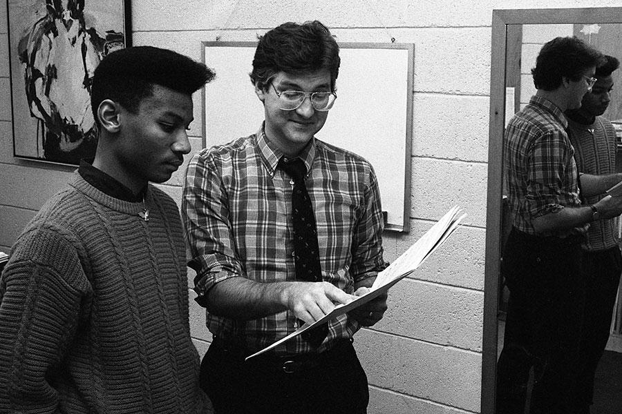 Jeffrey Norris teaches a private voice lesson during the 1988-89 school year
