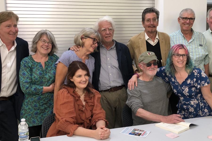 Jack Driscoll with current and former creative writing faculty at the August 2023 reading for his latest book, "Twenty Stories"