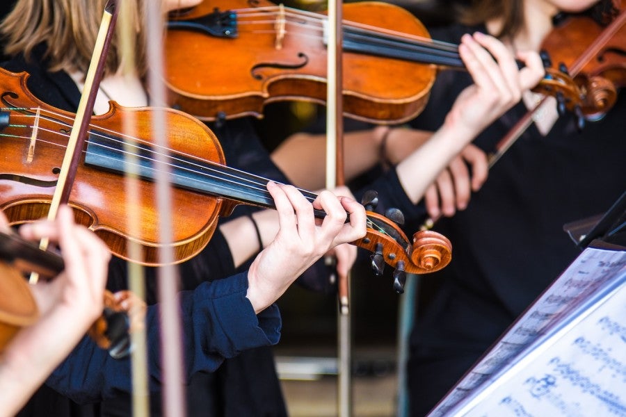 People playing in an orchestra