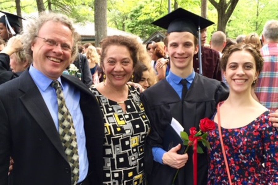 The Creanga-Cockrell family at James Cockrell's Arts Academy graduation, May 2016