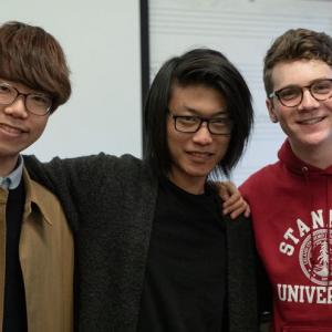 Interlochen Arts Academy composition students Shuto Nakagawa (left), Chaoran Zhang (center), and Grant Bishko (right) were among the 2019 NextNotes honorees.
