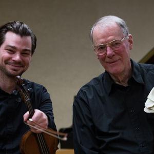 Ara Sarkissian (left) with former Instructor of Viola David Holland (right).