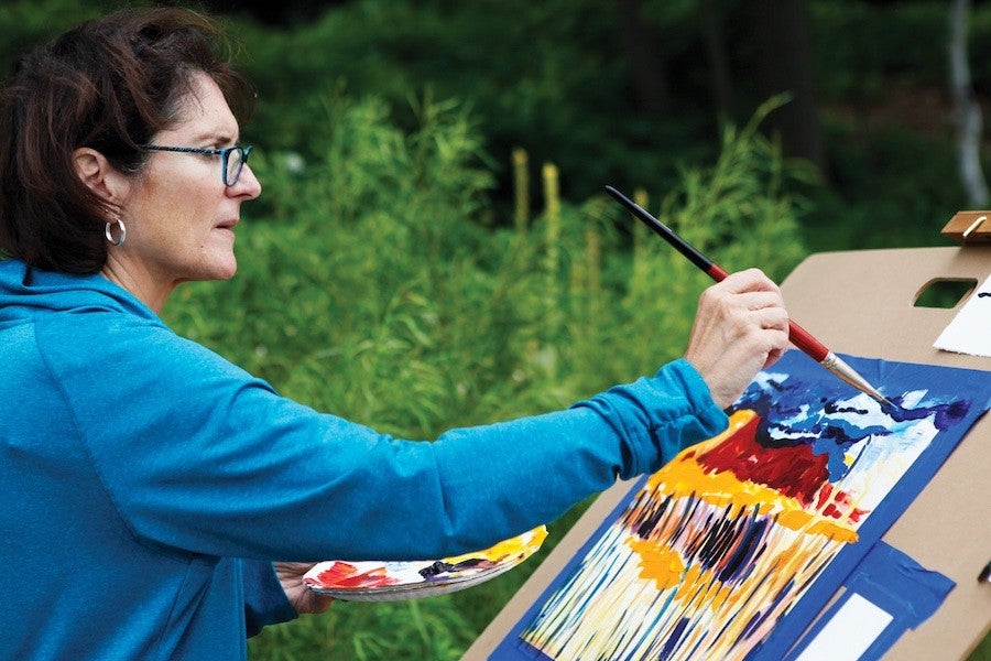 Interlochen College of Creative Arts student paints en plein air